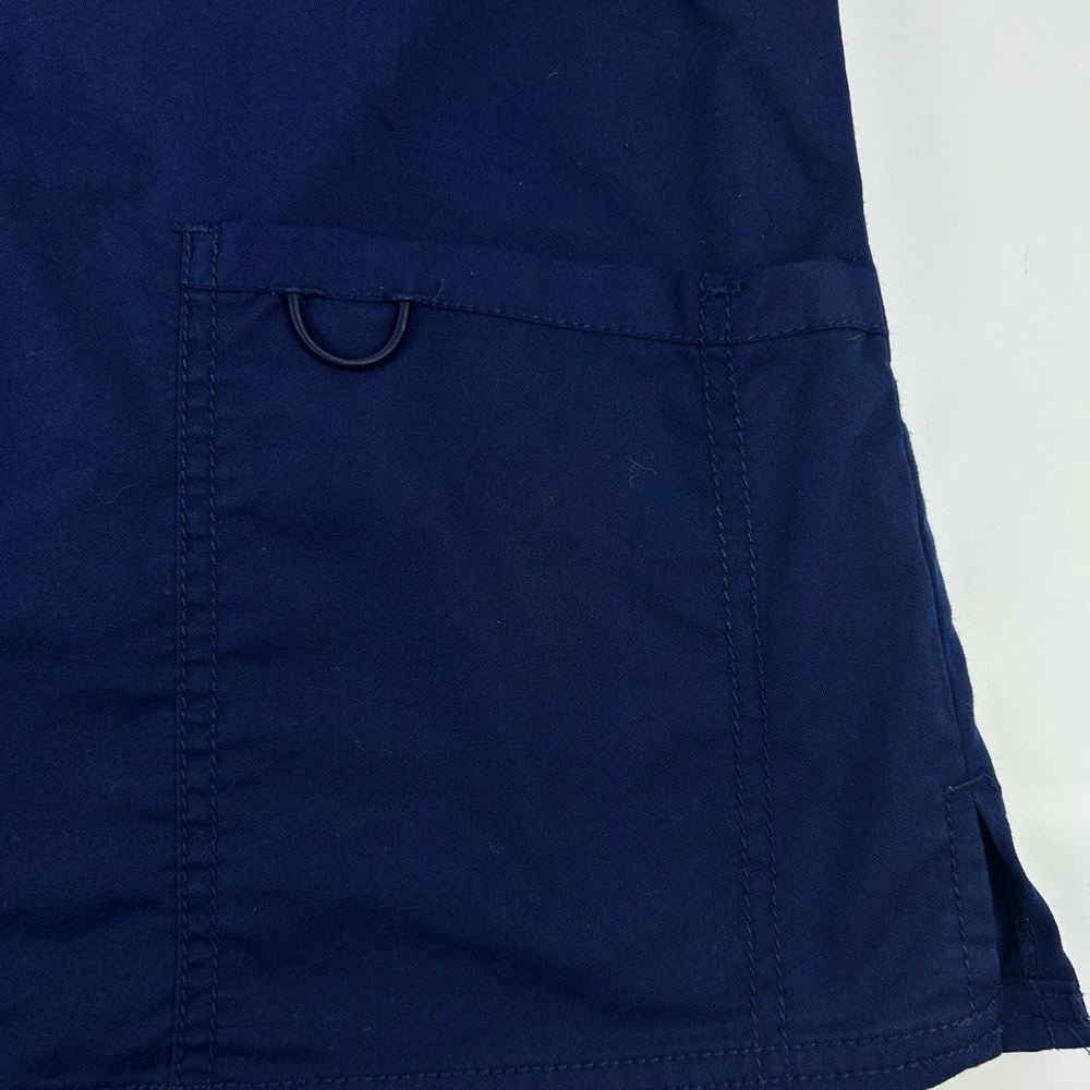 Landau Deep Blue Scrub Lime Accent Wrinkle & Fade Resistant Scrub Set Sz SM - Picture 3 of 8